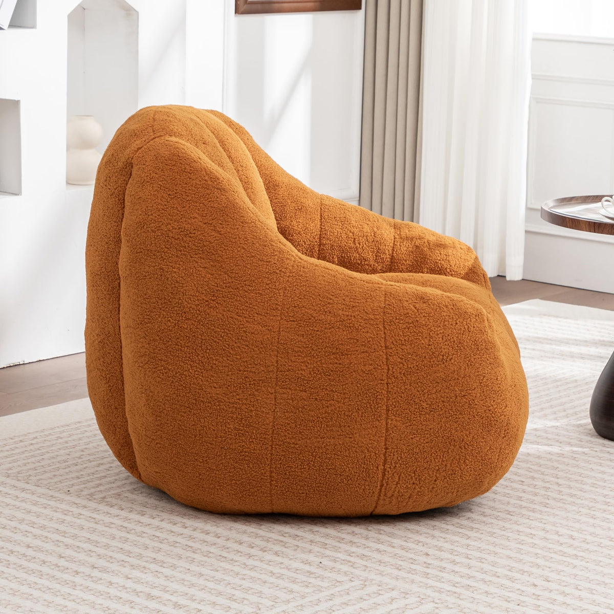 Yellow Tufted Memory Foam Bean Bag Chair R9362