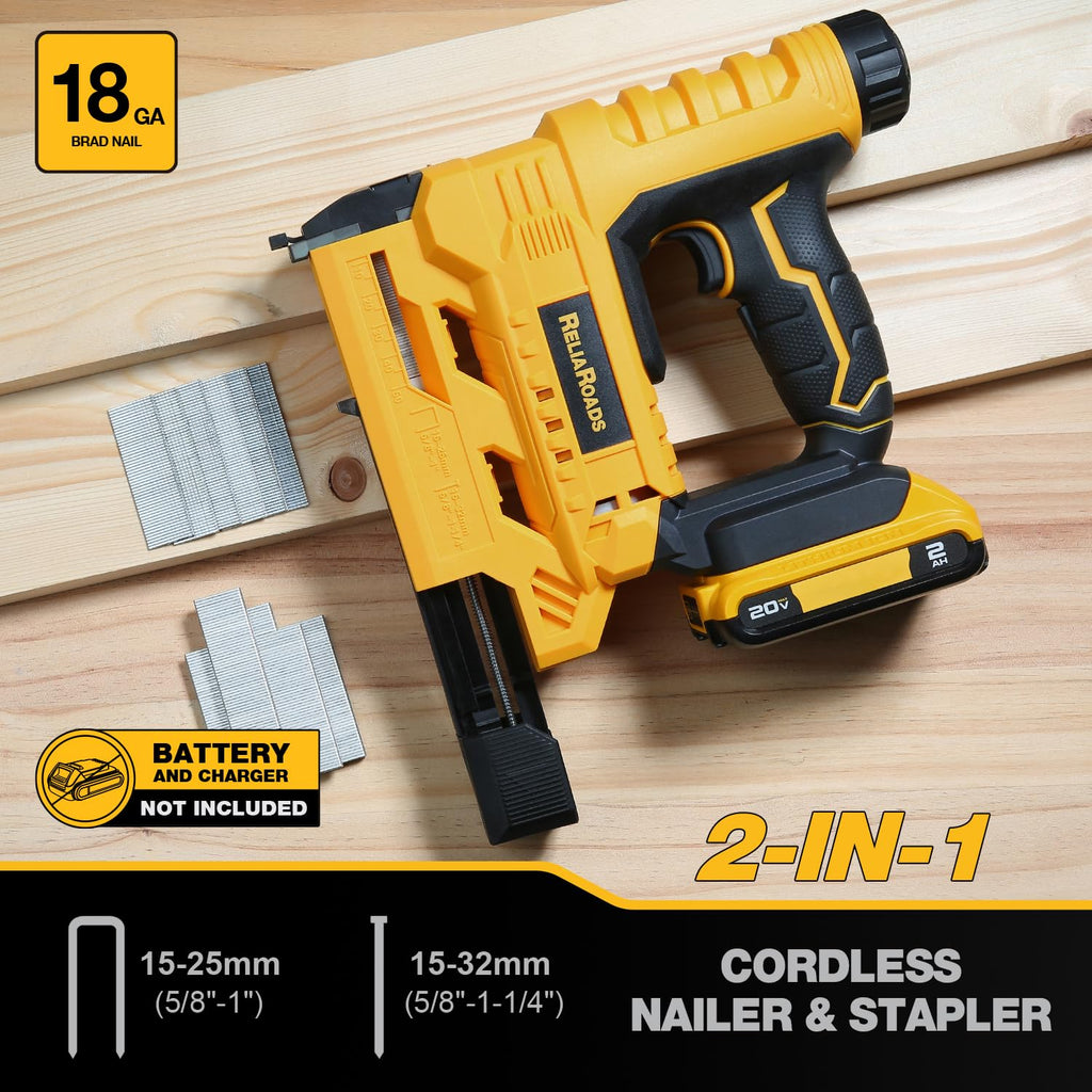 2-in-1 Cordless 18GA Brad Nailer & 1/4 Crown Stapler O2007