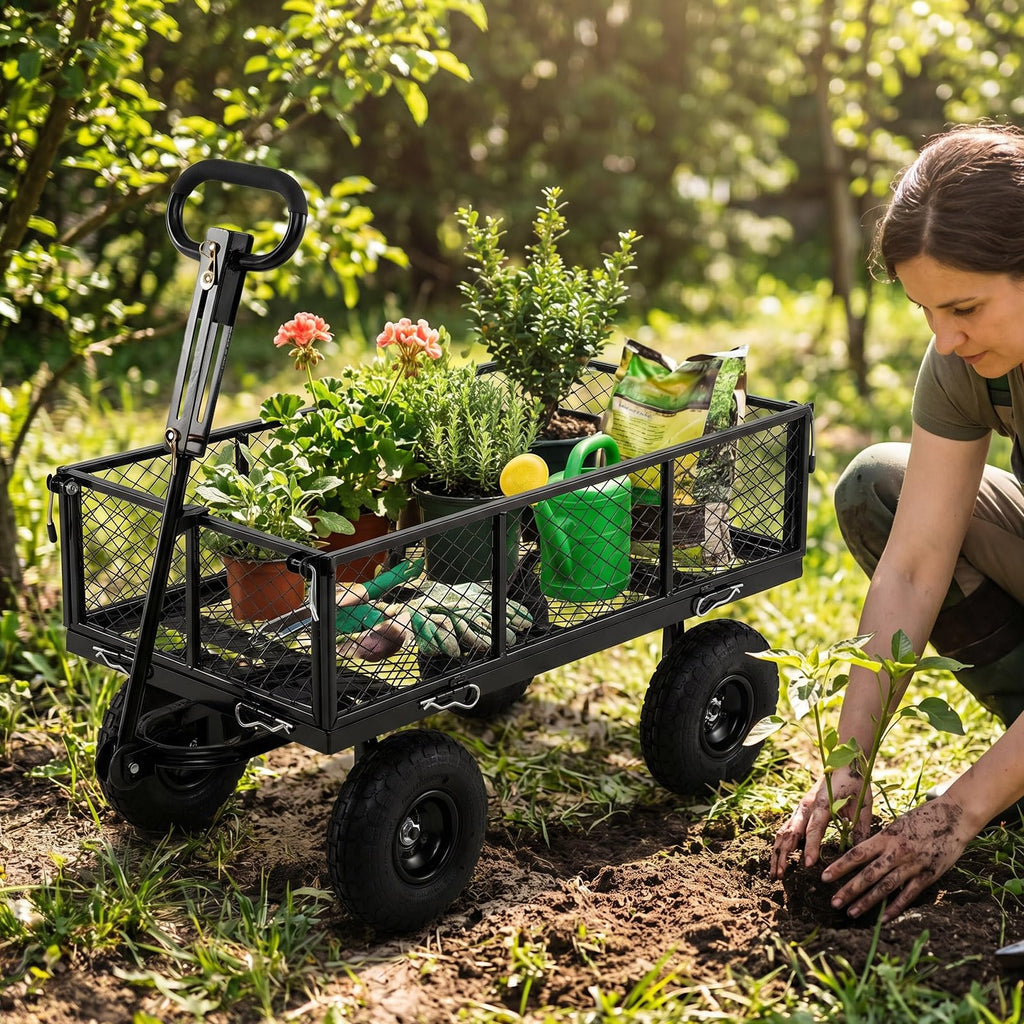 Heavy Duty Metal Garden Cart with Removable Liner P50053