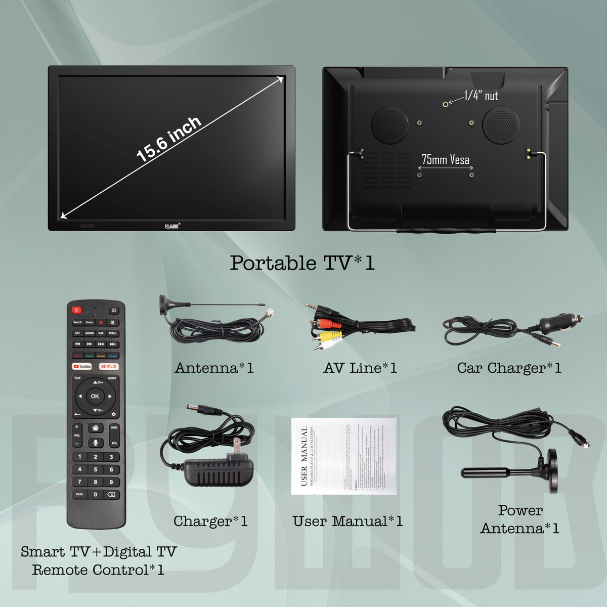 15.6" Rechargeable Battery TV M11024