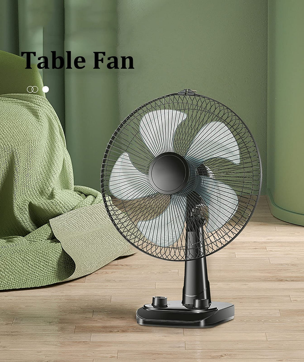 16-Inch 3 Speed 5 Blades Pedestal Fan White D2033