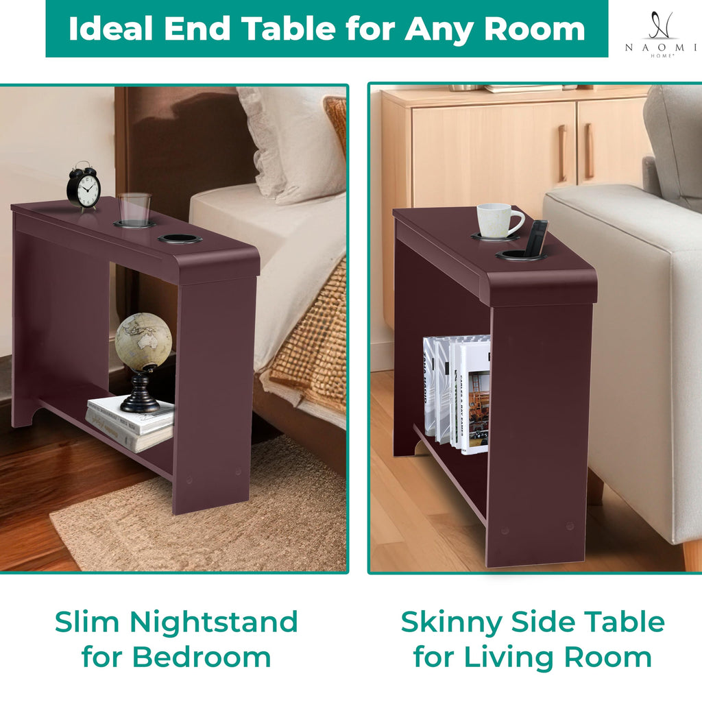 Cherry Nightstand with Charging Station O452136