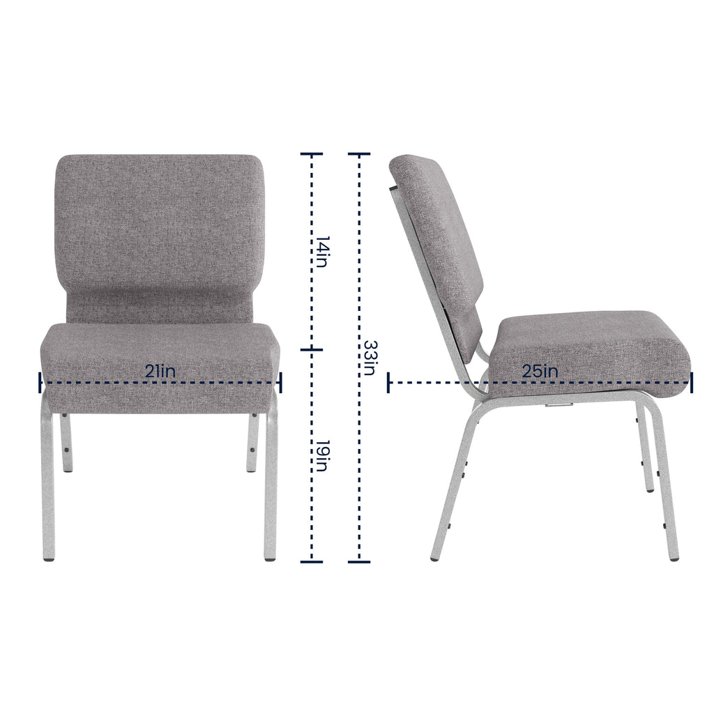 4 Pack Stacking Church Chair in Gray Fabric R110910