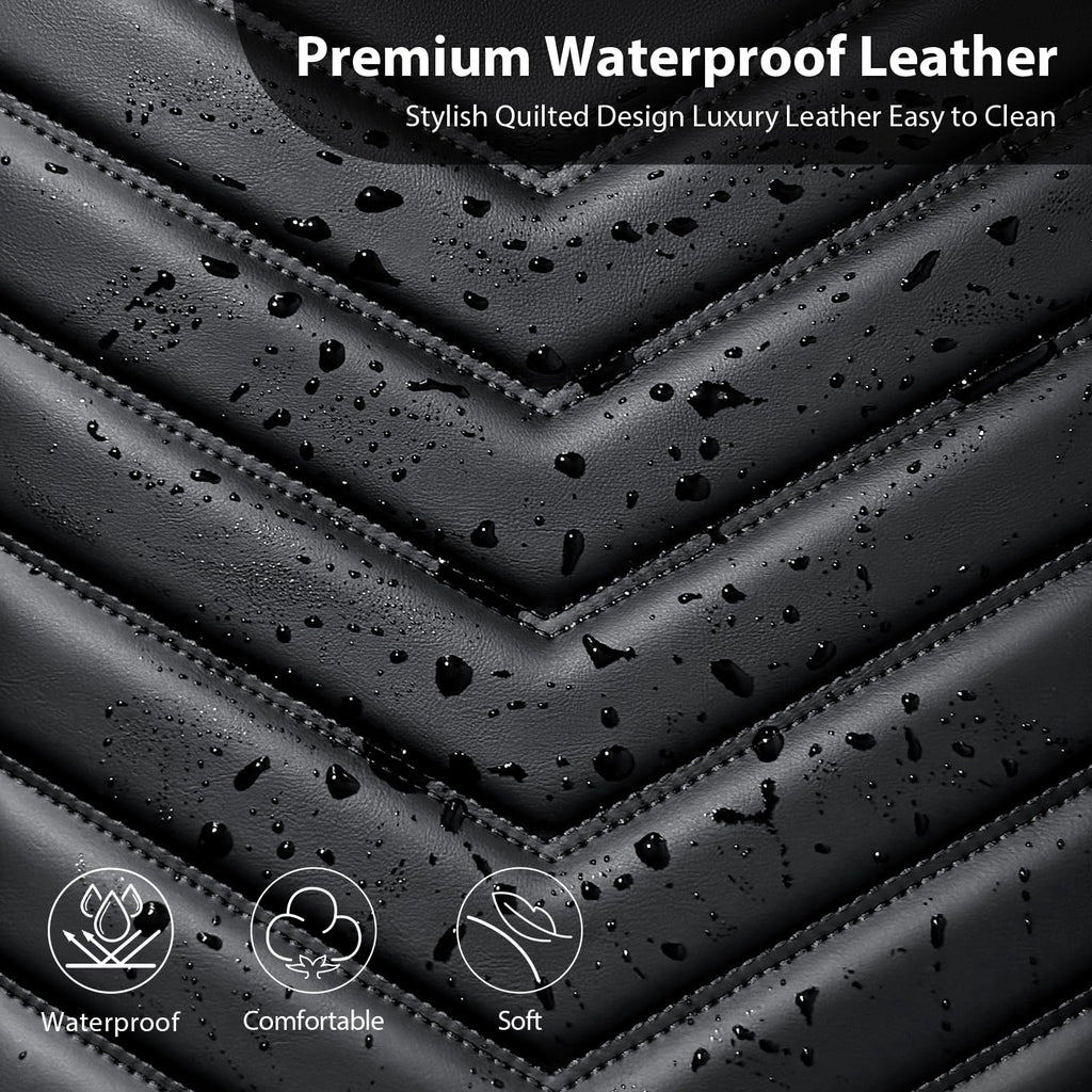 3D Foam Faux Leather Seat Covers Full Set B5575