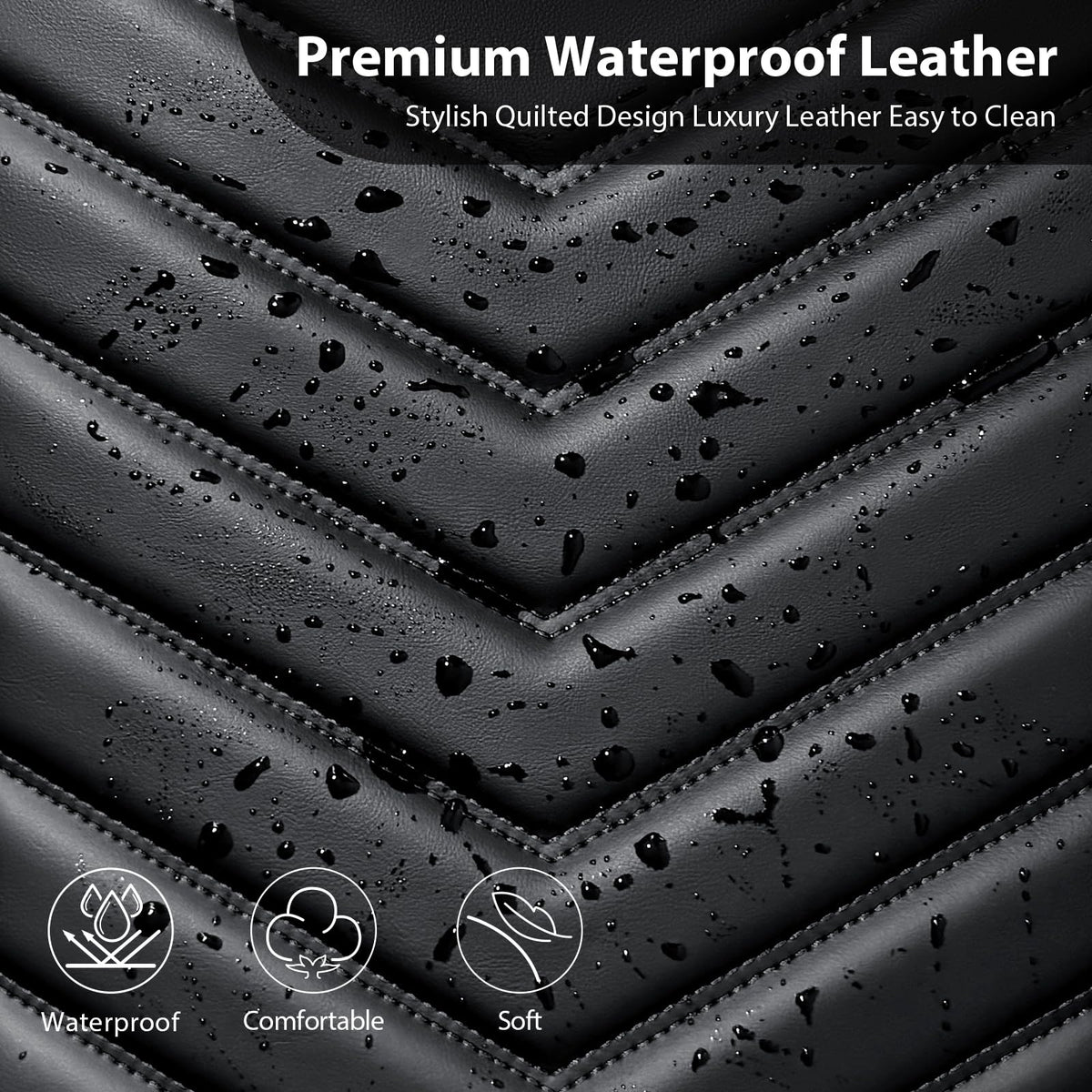 3D Foam Faux Leather Seat Covers Full Set B5575
