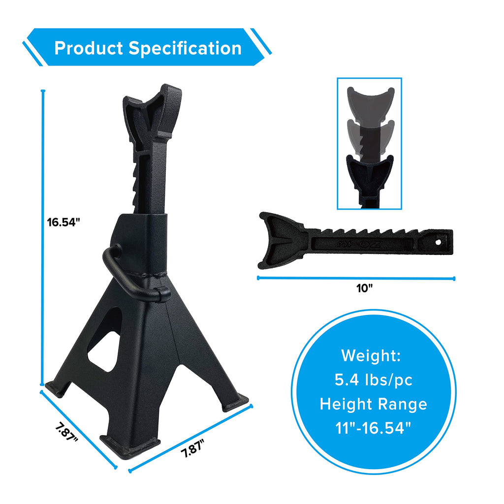 2.5 Ton Steel Floor Jack and 3 Ton Black Jack Stands R676572