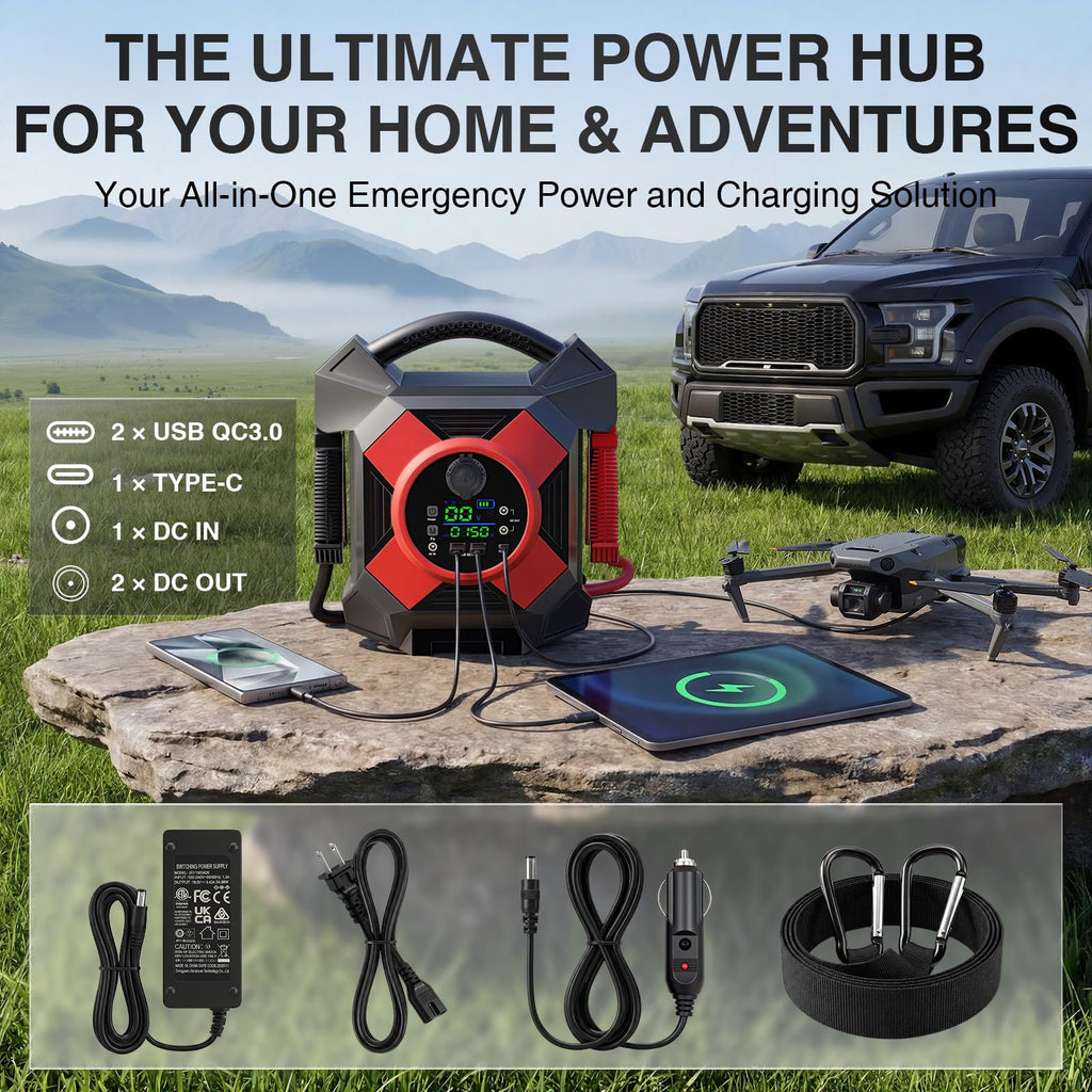 Heavy Duty Truck Jump Starter 30000A Peak 12V Lithium Battery Booster Pack X2493