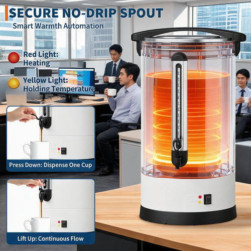 12L 80-Cup Double-Wall Stainless Steel Electric Coffee Urn D46029