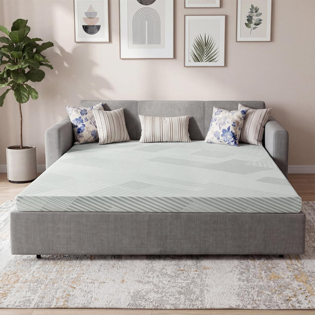 4 Inch Memory Foam Sofa Bed Mattress with Removable Washable Cover X32719