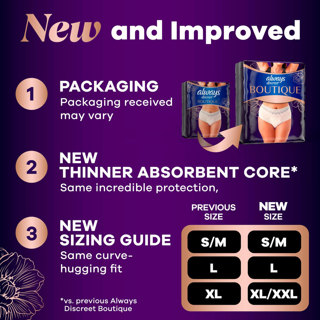 Incontinence and Postpartum Underwear for Women, Maximum Protection, Small/Medium, 48 Count O4733