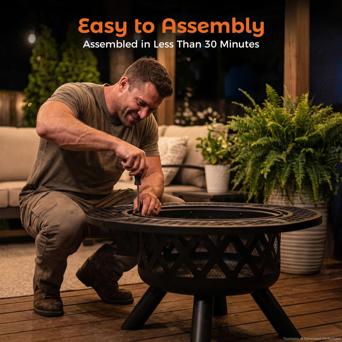 32 Inch Wood Burning Fire Pit A1811