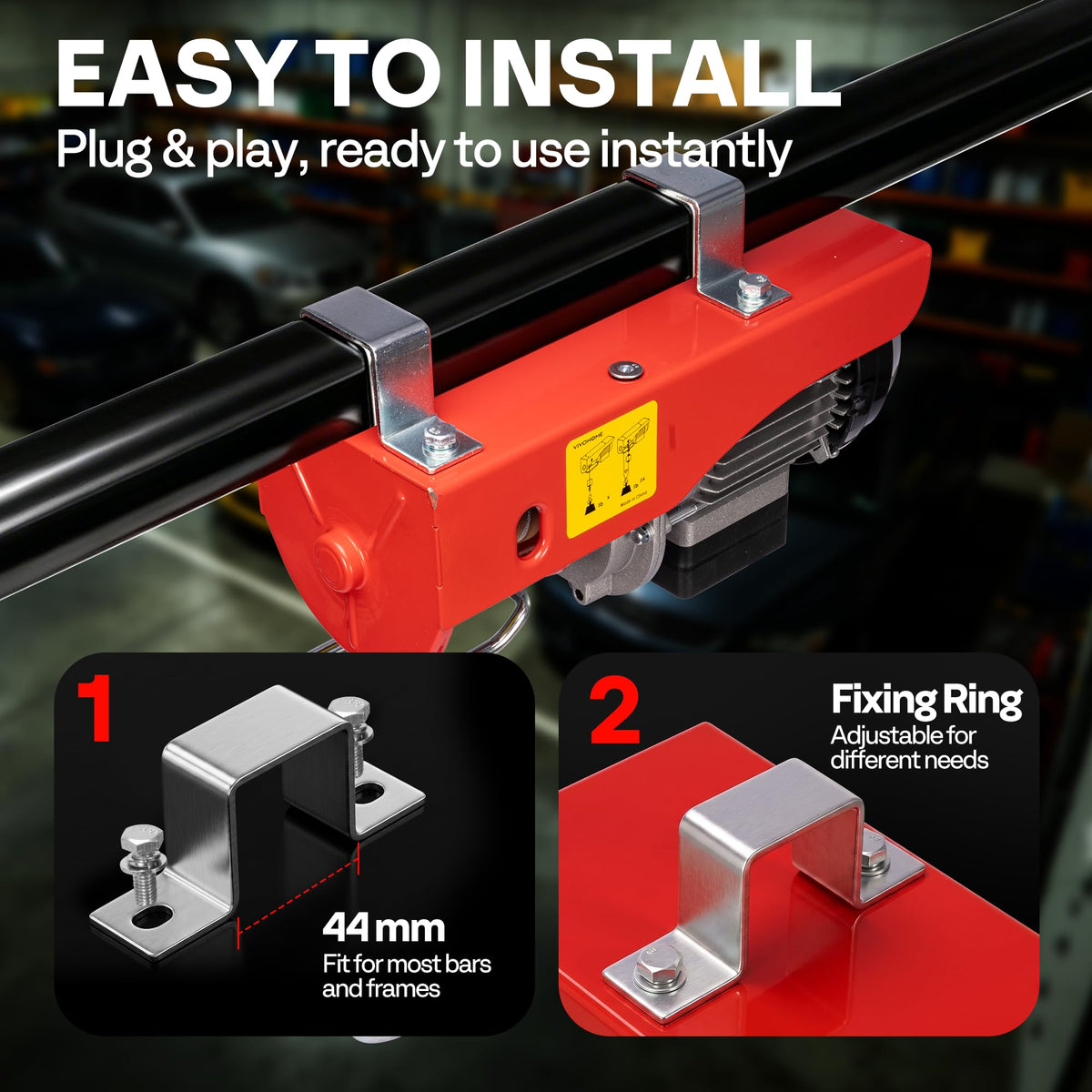 110V 440 Lbs Electric Hoist with Remote Control G618