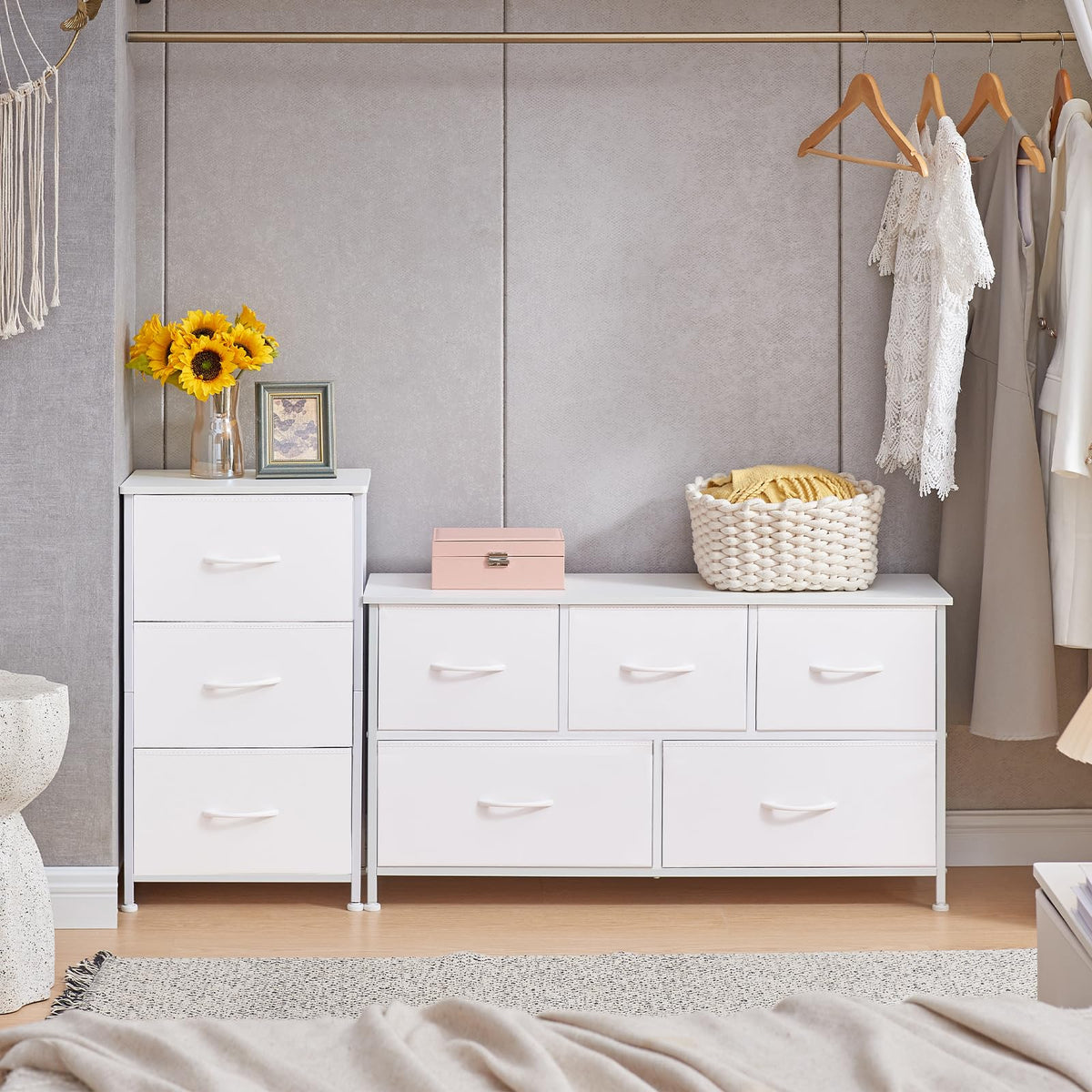 White 3 Drawer Dresser M14356