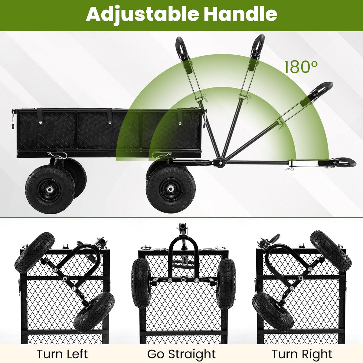 Heavy Duty Metal Garden Cart with Removable Liner P50053