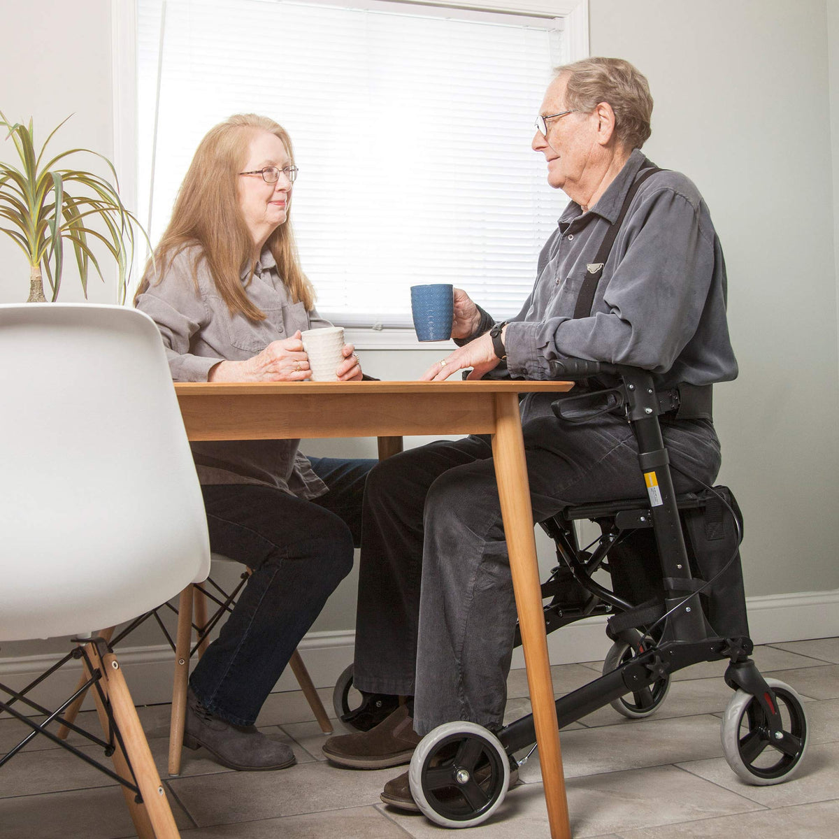 Adjustable Rollator with Seat and Backrest R661148