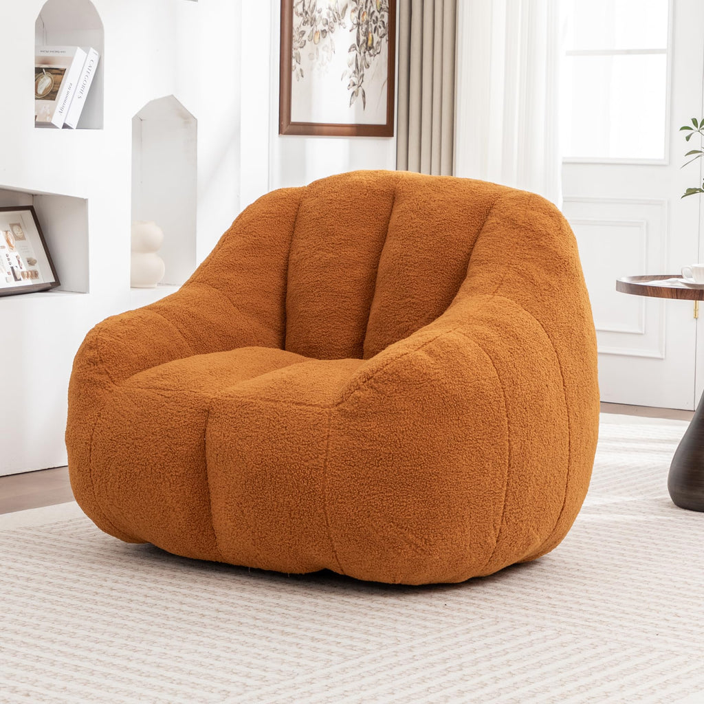 Yellow Tufted Memory Foam Bean Bag Chair R9362