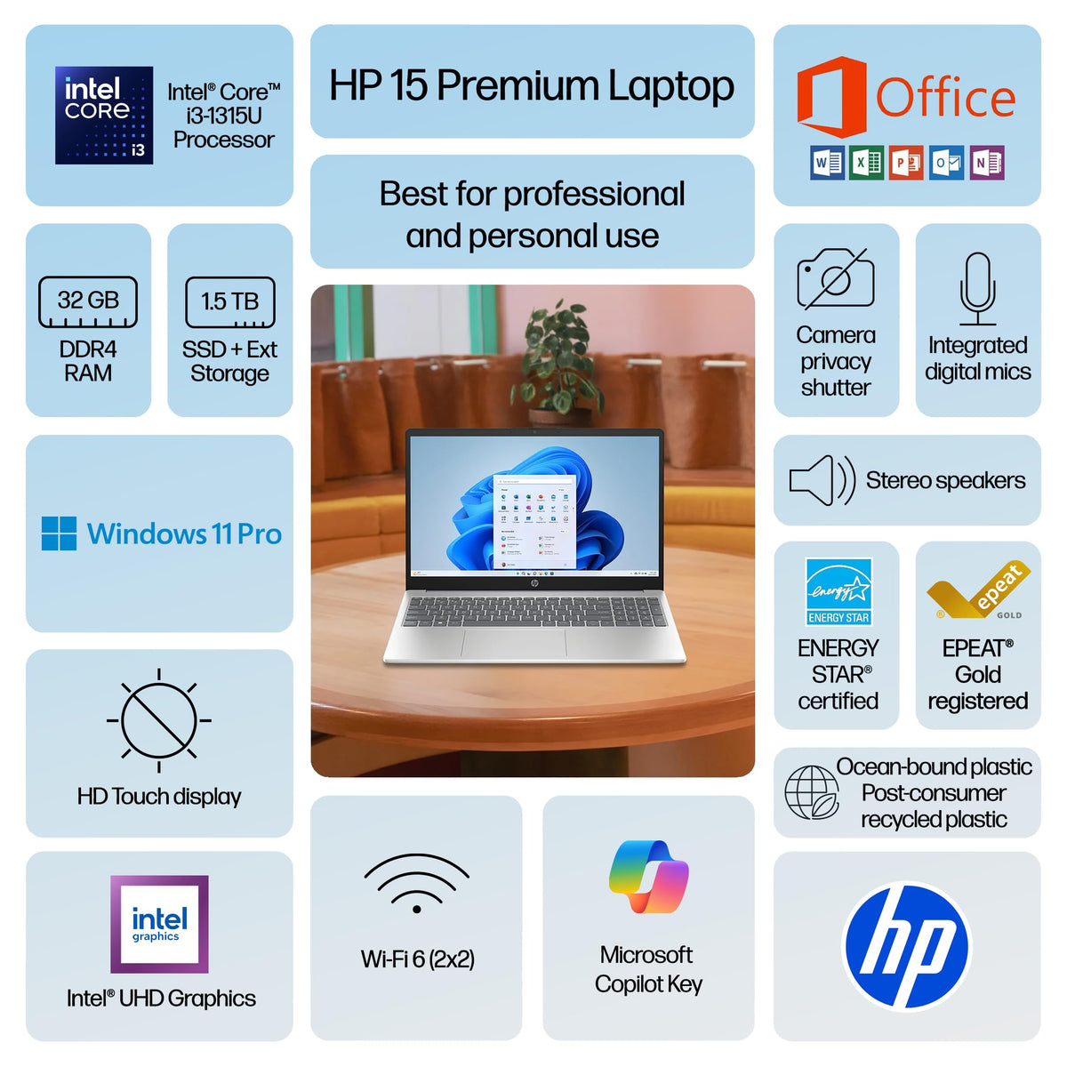 15.6" HD Touchscreen Laptop, 32GB RAM, 1.5TB Storage N55721