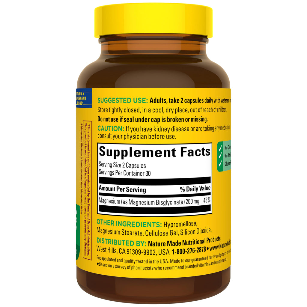 Magnesium Glycinate 200 mg 60 Capsules M4515