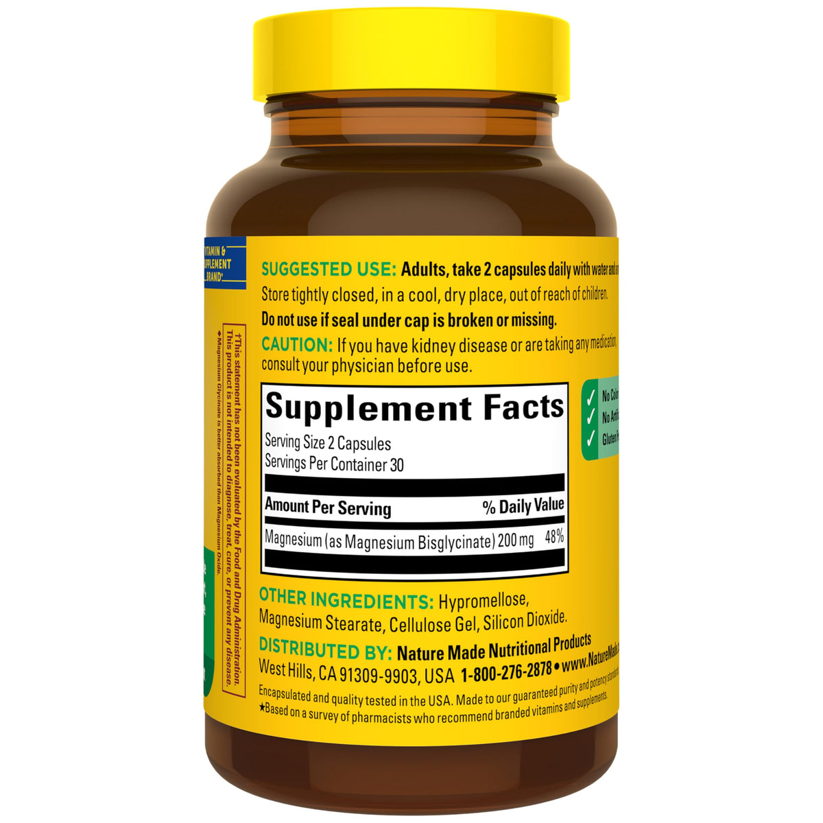 Magnesium Glycinate 200 mg 60 Capsules M4515