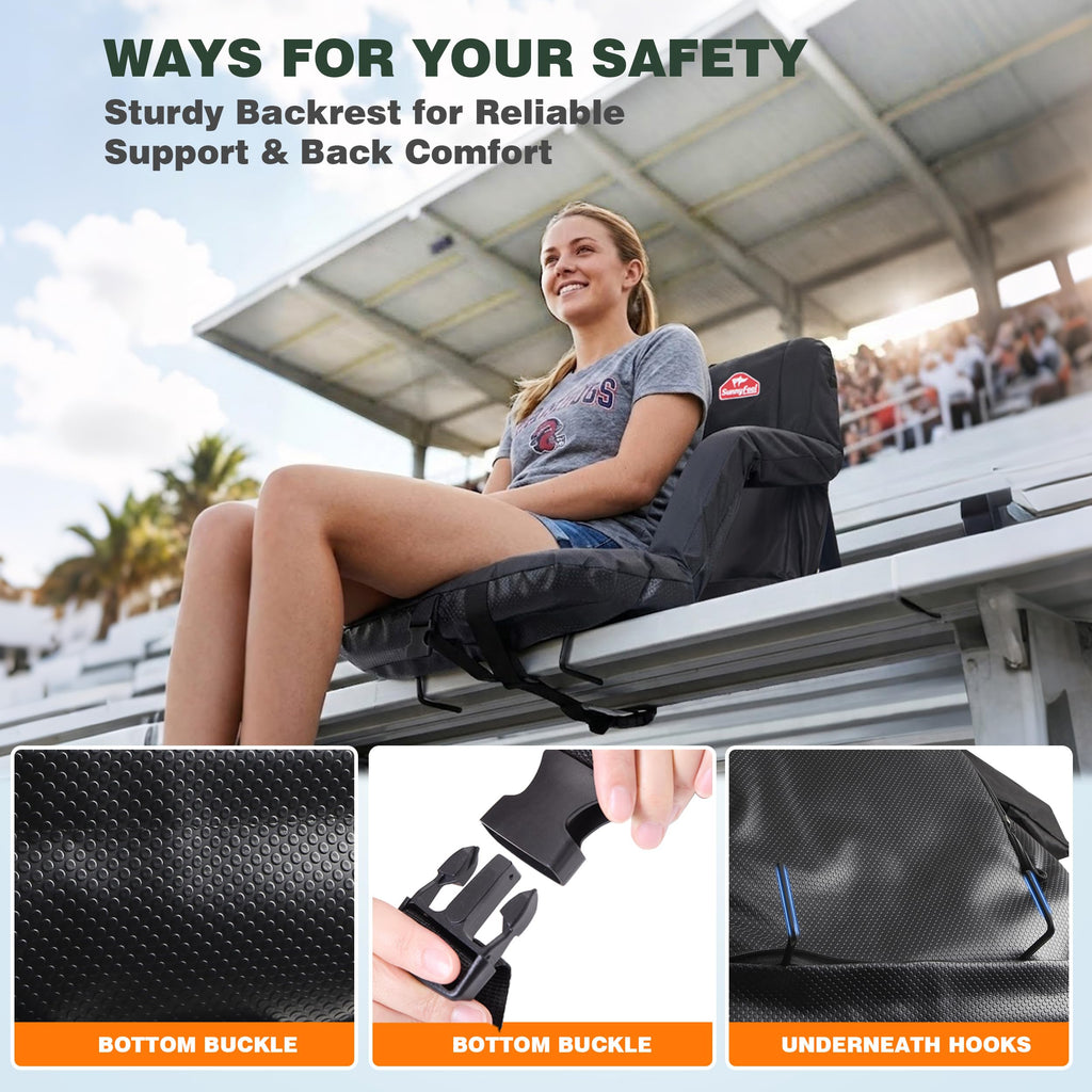 Foldable Stadium Seats 2-Pack with Shoulder Straps Y54475