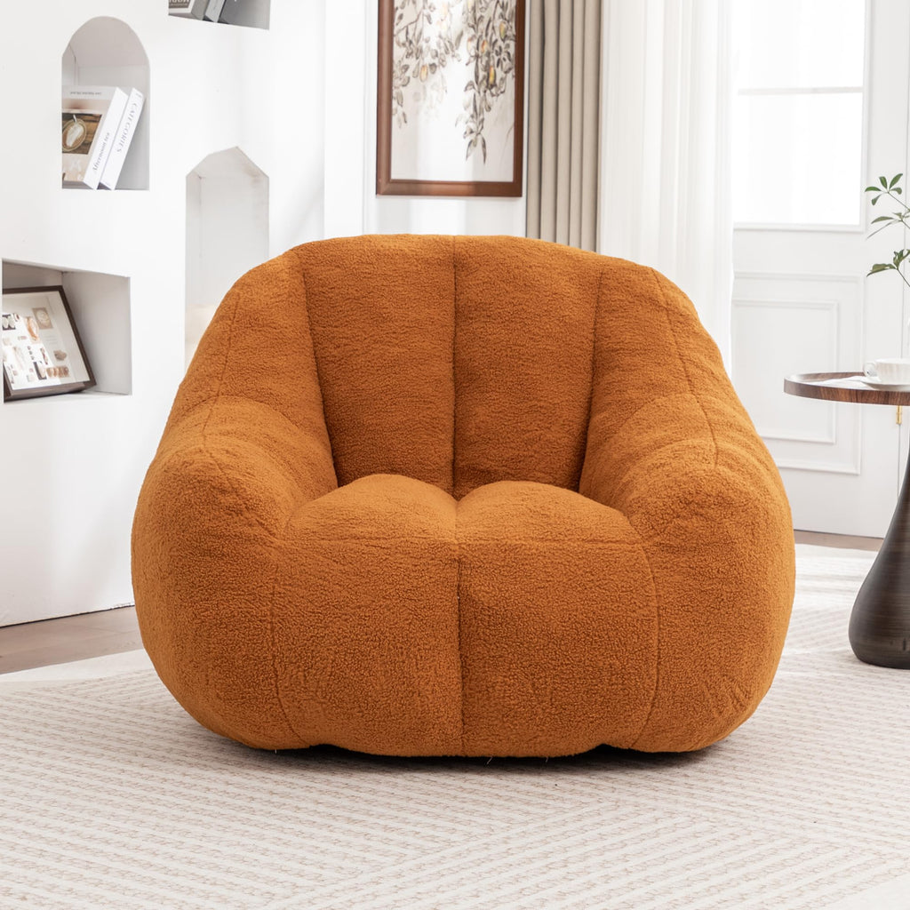 Yellow Tufted Memory Foam Bean Bag Chair R9362