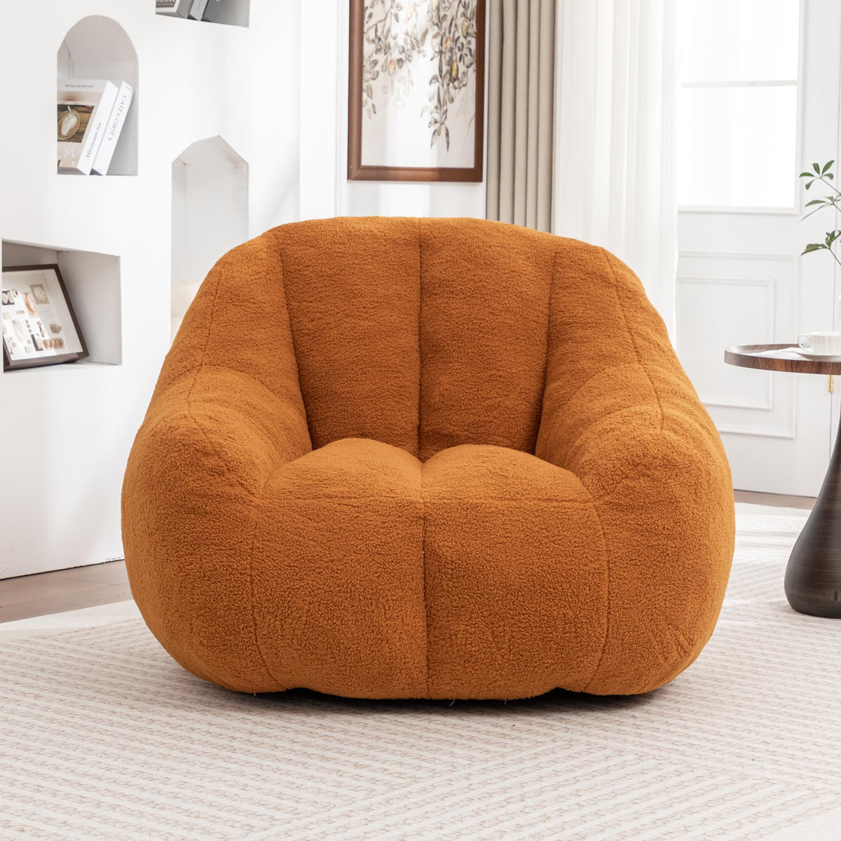 Yellow Tufted Memory Foam Bean Bag Chair R9362