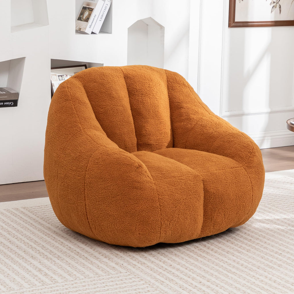 Yellow Tufted Memory Foam Bean Bag Chair R9362