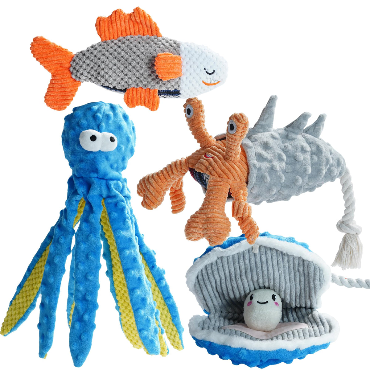 4 Packs Crinkle Squeaky Dog Toys C4639