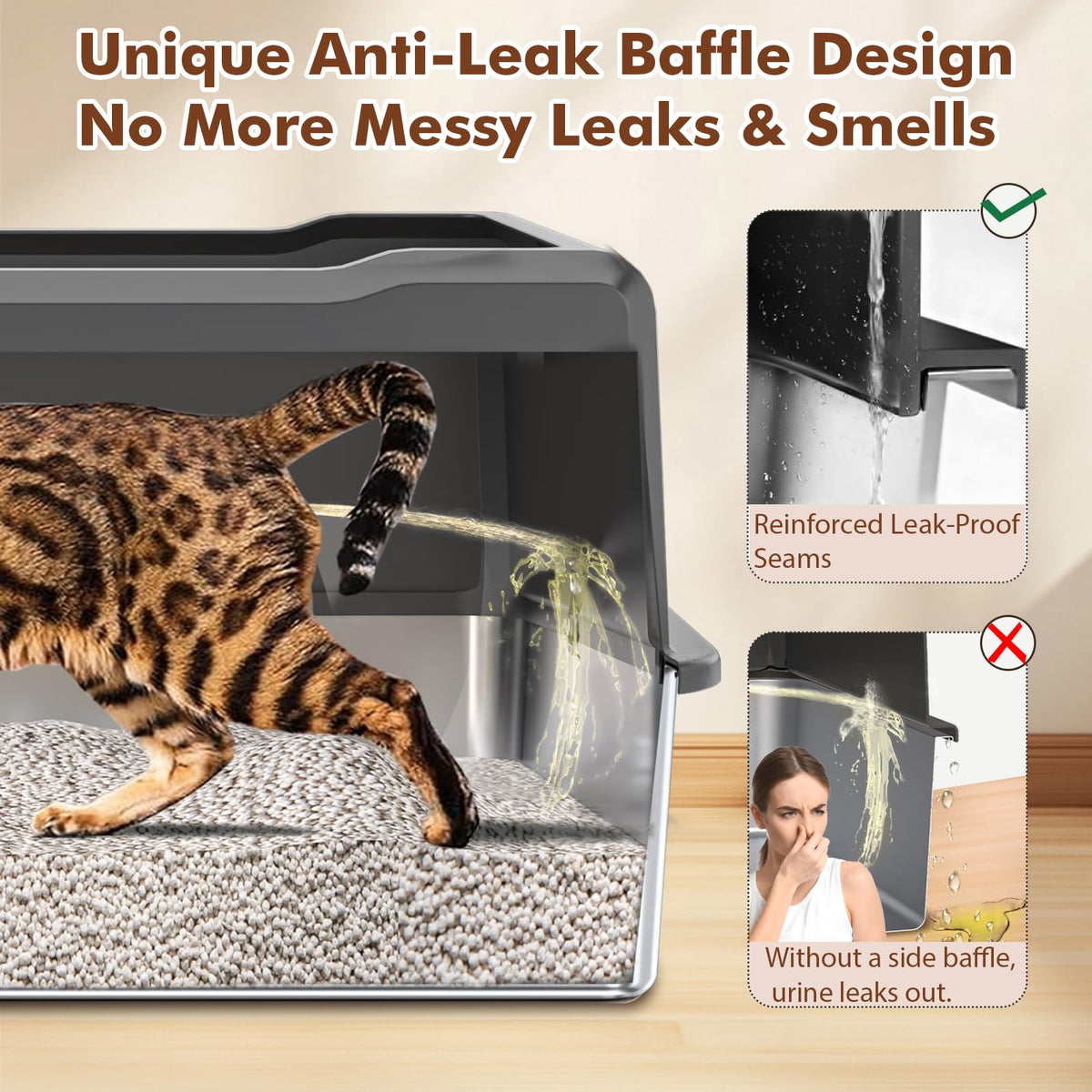 Extra Large Stainless Steel Litter Box S491936