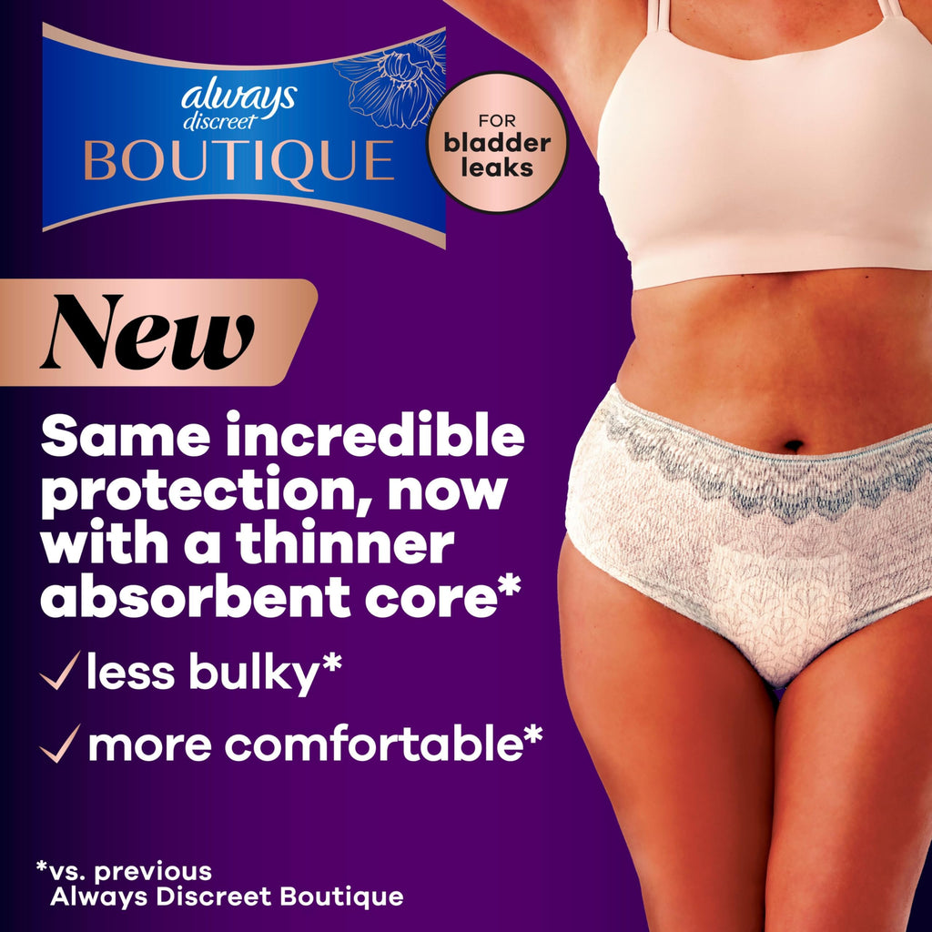 Incontinence and Postpartum Underwear for Women, Maximum Protection, Small/Medium, 48 Count O4733