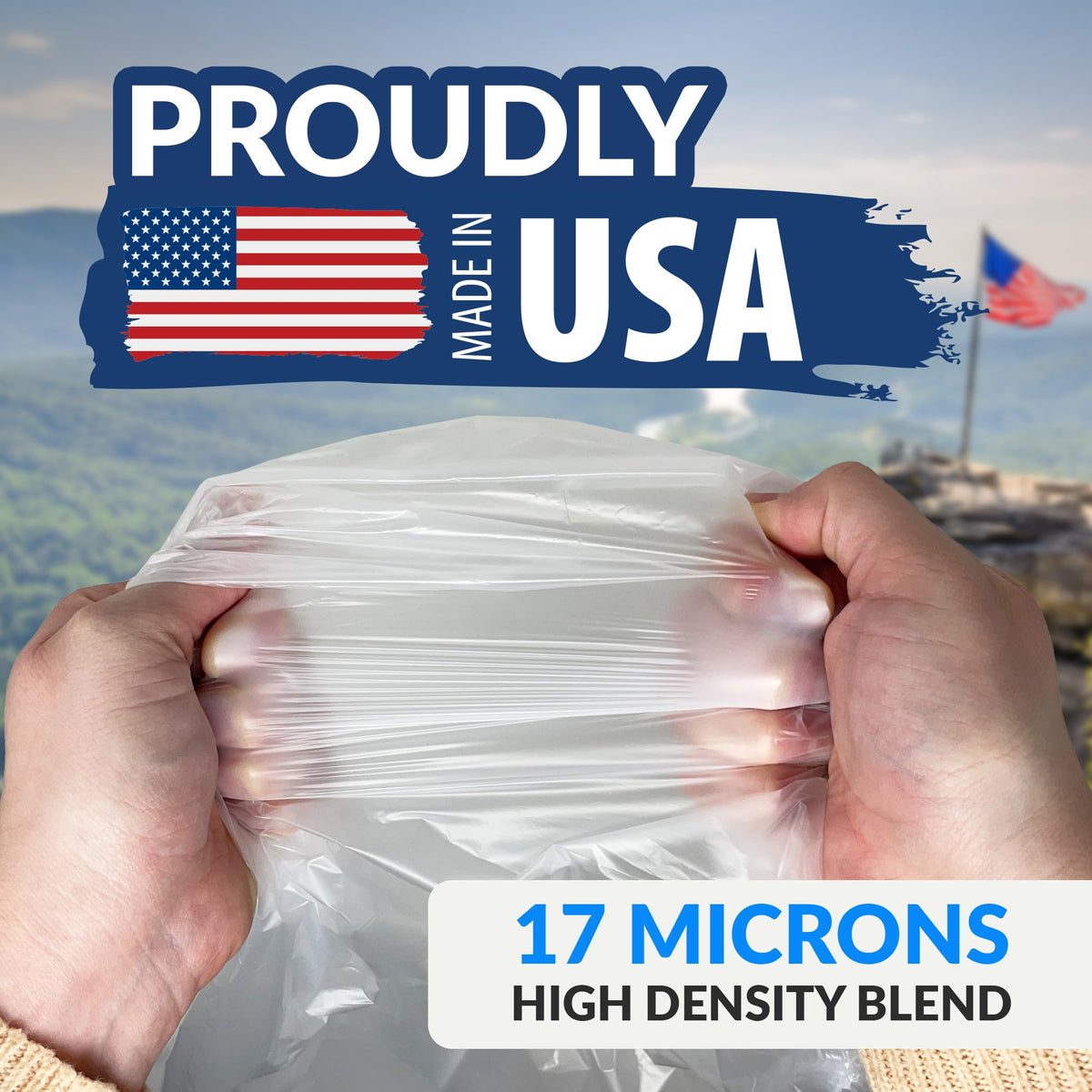 55-60 Gallon Heavy Duty Clear Trash Bags with Ties F674926