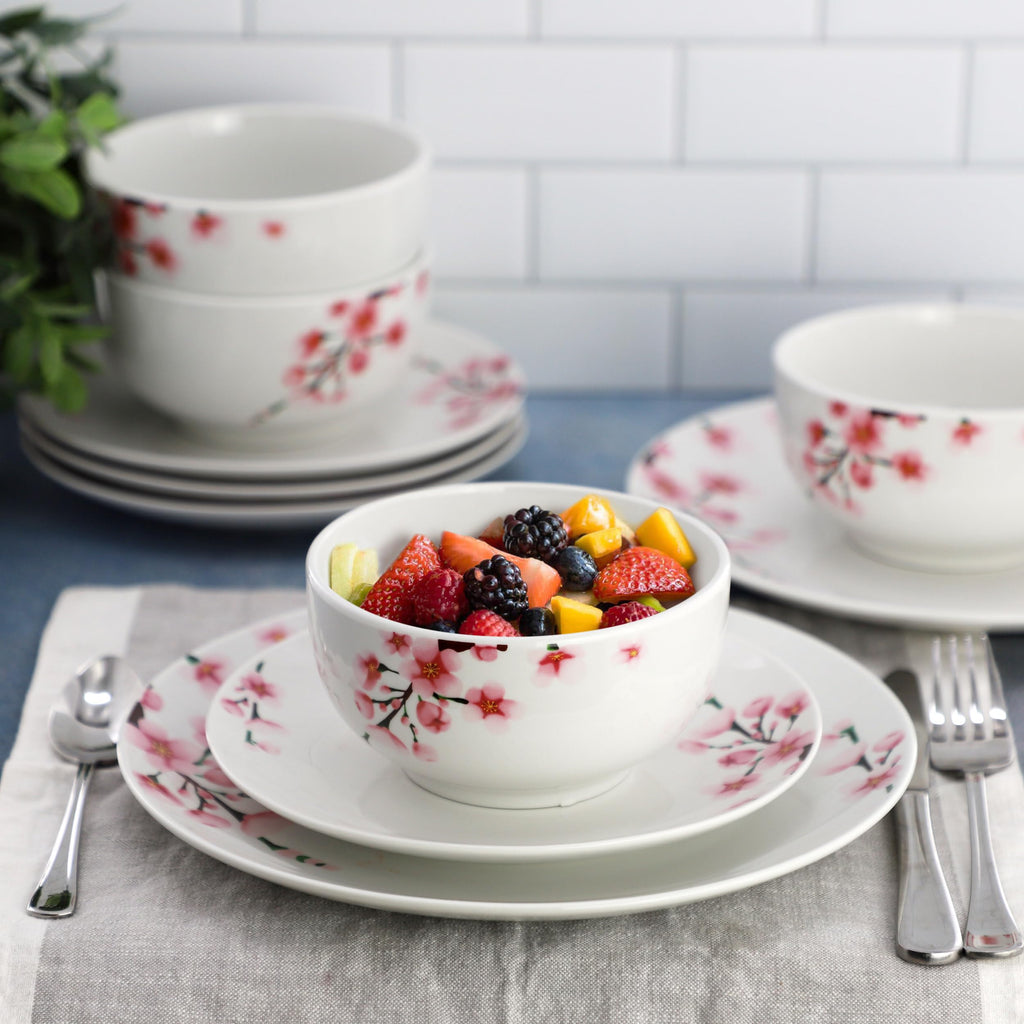 12 Piece Porcelain Dinnerware Set, Service for 4 M4479