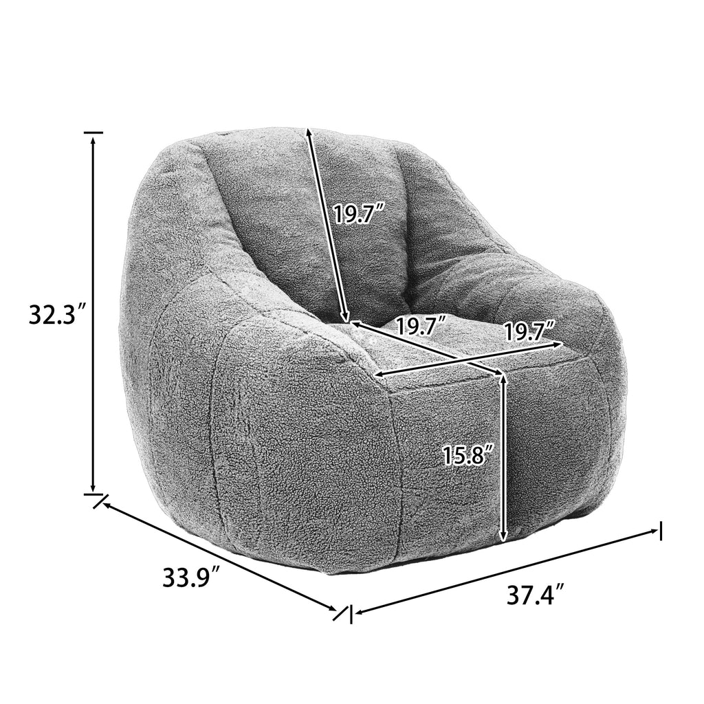 Yellow Tufted Memory Foam Bean Bag Chair R9362