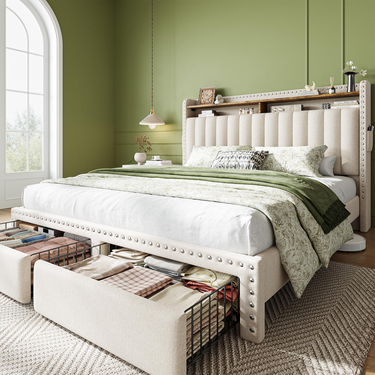 Queen Bed Frame with 2 Drawers U365262