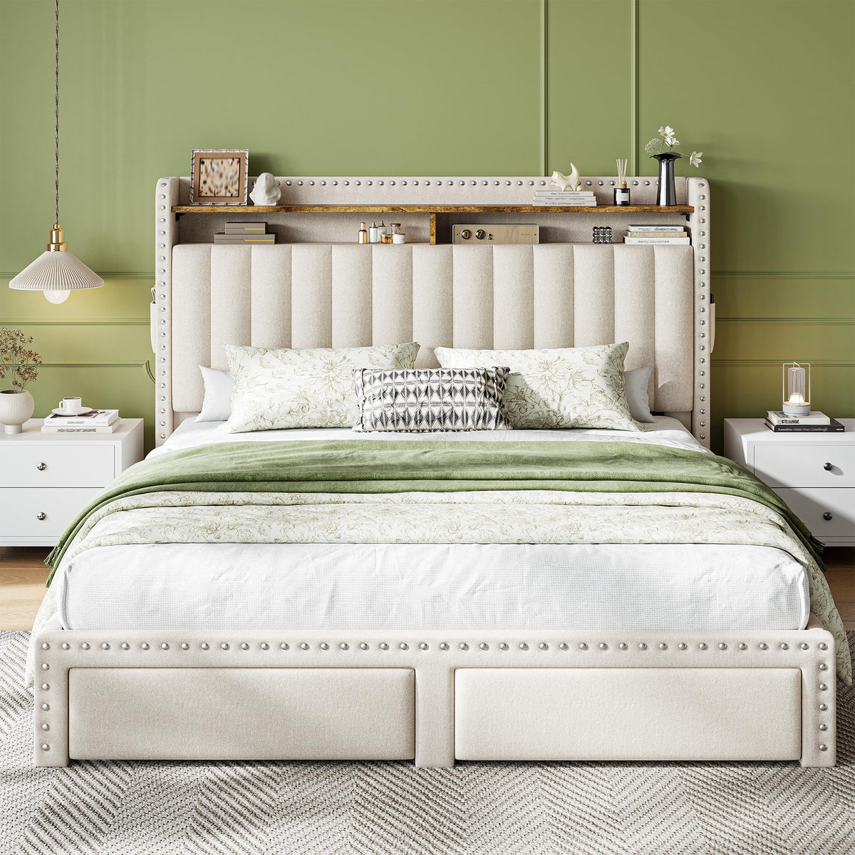 Queen Bed Frame with 2 Drawers U365262