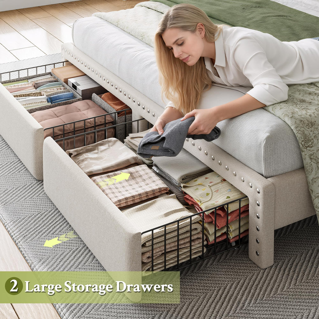 Queen Bed Frame with 2 Drawers U365262