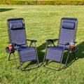 2 Pack Blue 7-Position Adjustable Zero Gravity Chairs L868