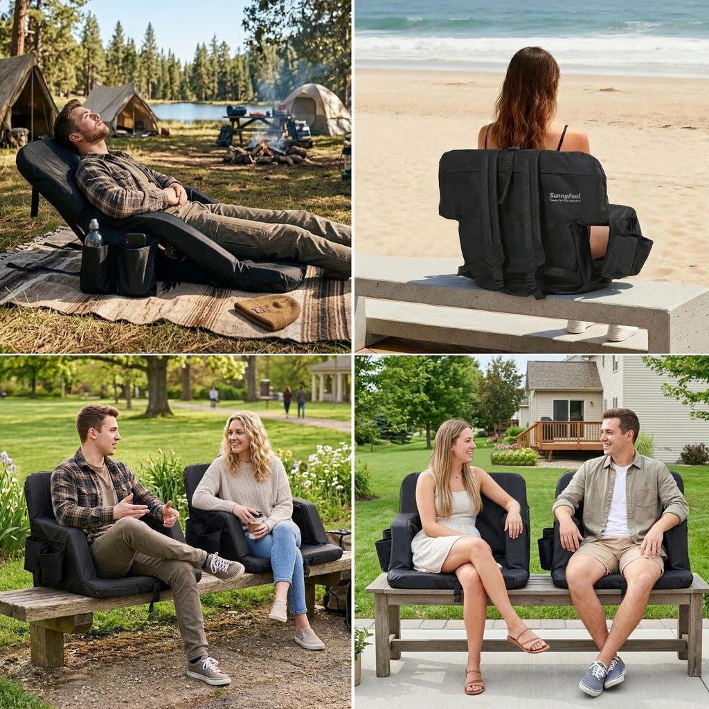 Foldable Stadium Seats 2-Pack with Shoulder Straps Y54475